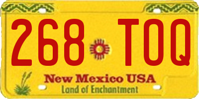 NM license plate 268TOQ