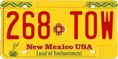 NM license plate 268TOW