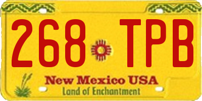 NM license plate 268TPB