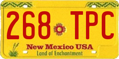 NM license plate 268TPC