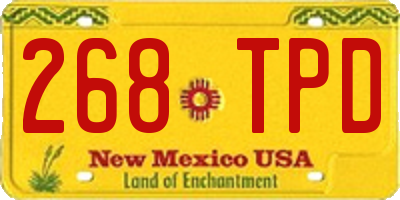 NM license plate 268TPD