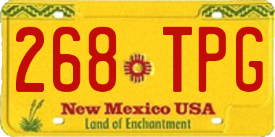 NM license plate 268TPG