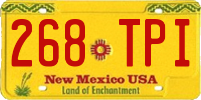 NM license plate 268TPI