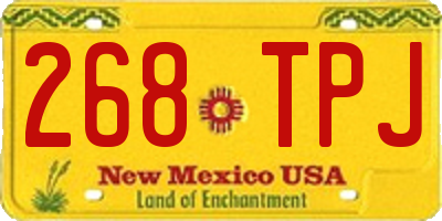 NM license plate 268TPJ
