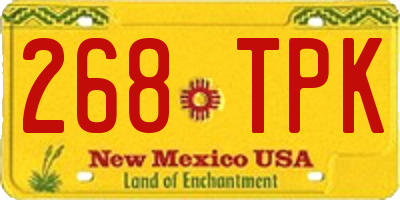 NM license plate 268TPK