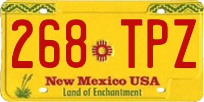 NM license plate 268TPZ