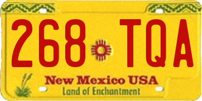 NM license plate 268TQA