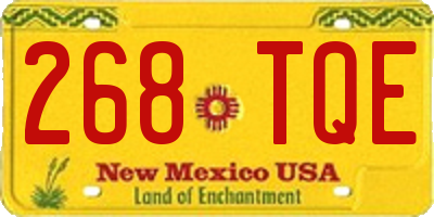 NM license plate 268TQE