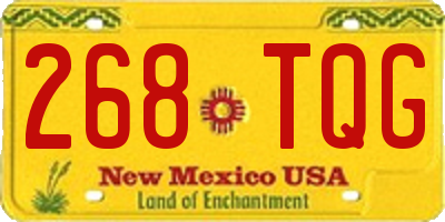 NM license plate 268TQG
