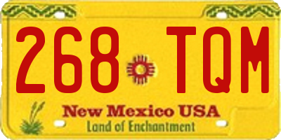 NM license plate 268TQM