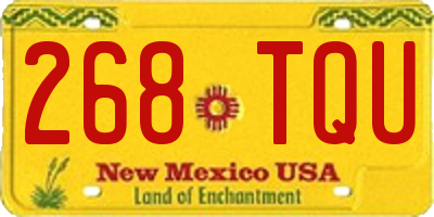 NM license plate 268TQU