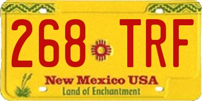 NM license plate 268TRF
