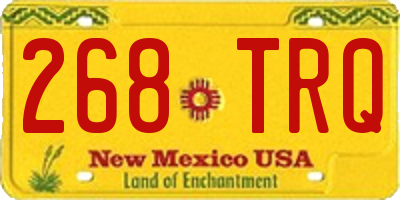 NM license plate 268TRQ
