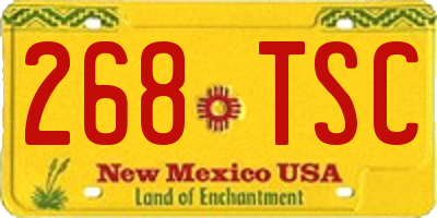 NM license plate 268TSC