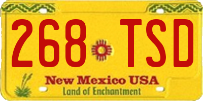 NM license plate 268TSD