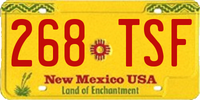 NM license plate 268TSF
