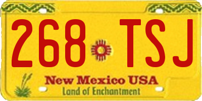 NM license plate 268TSJ
