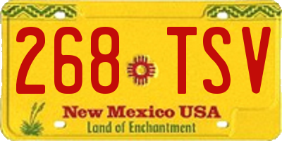 NM license plate 268TSV