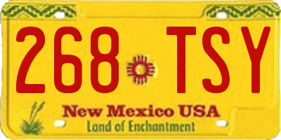 NM license plate 268TSY