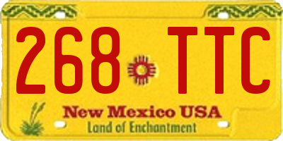 NM license plate 268TTC