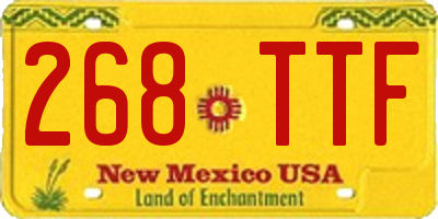NM license plate 268TTF