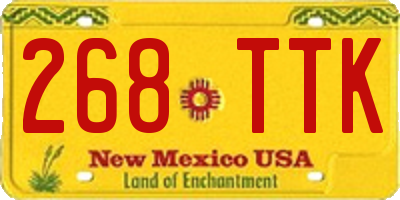 NM license plate 268TTK