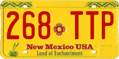 NM license plate 268TTP