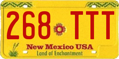 NM license plate 268TTT