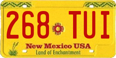 NM license plate 268TUI