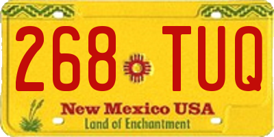 NM license plate 268TUQ