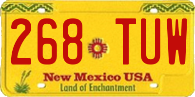 NM license plate 268TUW
