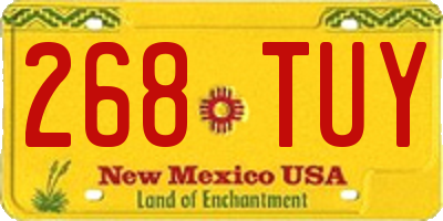 NM license plate 268TUY