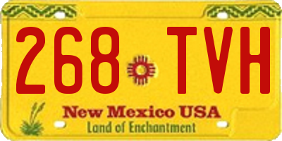 NM license plate 268TVH