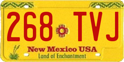 NM license plate 268TVJ