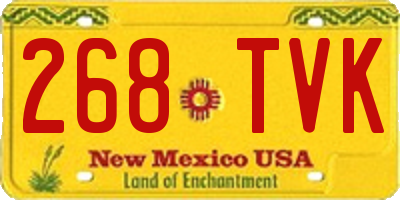 NM license plate 268TVK