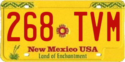 NM license plate 268TVM