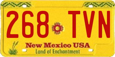 NM license plate 268TVN