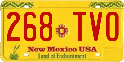 NM license plate 268TVO