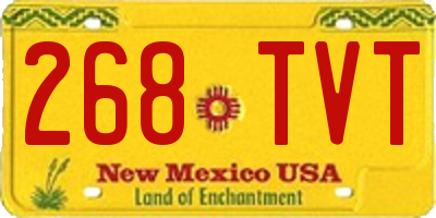 NM license plate 268TVT