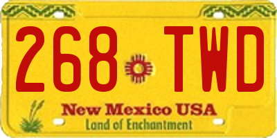 NM license plate 268TWD