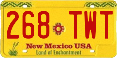 NM license plate 268TWT