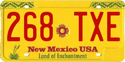 NM license plate 268TXE