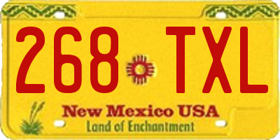 NM license plate 268TXL