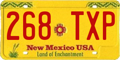 NM license plate 268TXP