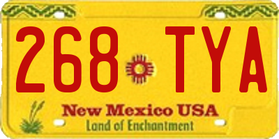 NM license plate 268TYA