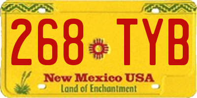NM license plate 268TYB