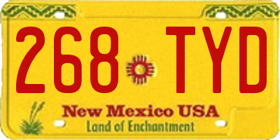 NM license plate 268TYD