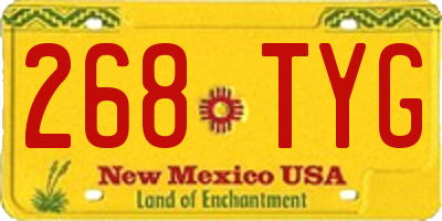 NM license plate 268TYG