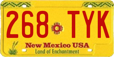 NM license plate 268TYK