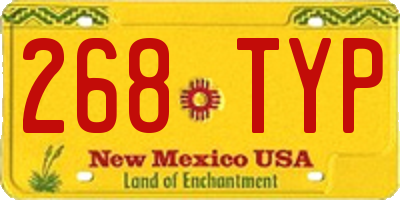 NM license plate 268TYP
